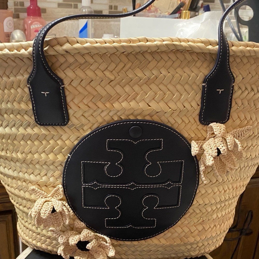 Straw Tory Burch bag large